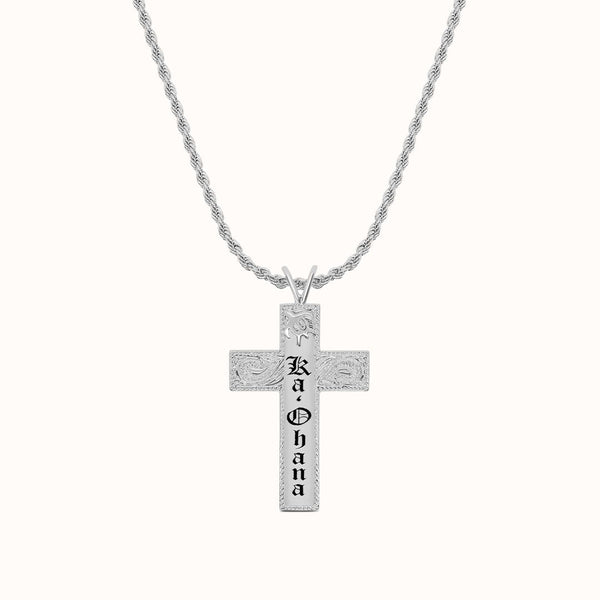 2" Honu Heirloom Cross Personalized Necklace