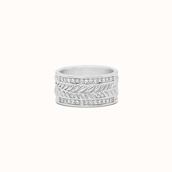 10mm Maile Heirloom CZ Half-Back Personalized Ring