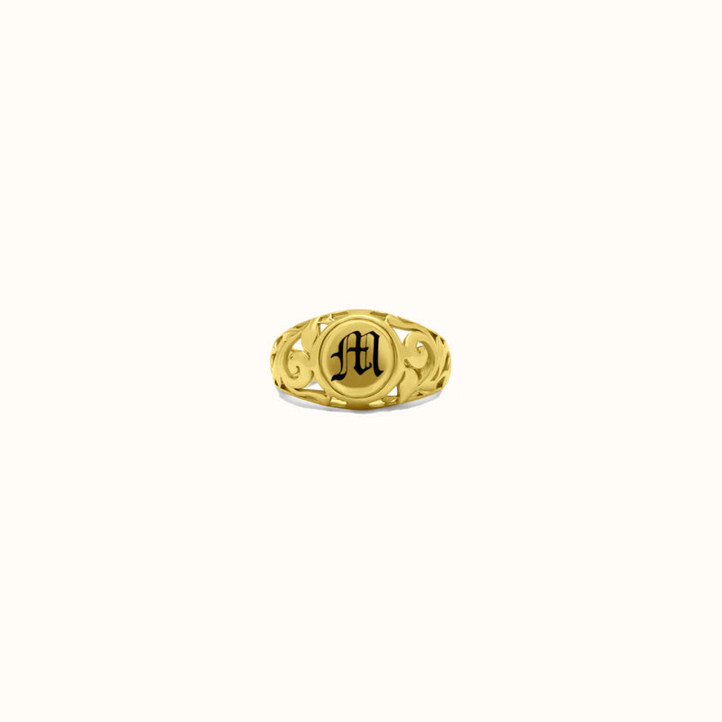 10mm Malia Heirloom Initial Ring