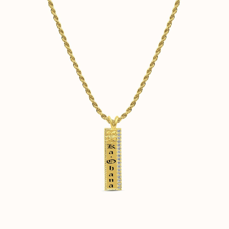 10mm Pu'uwai Heirloom Vertical Plate Necklace (Hulali Version)