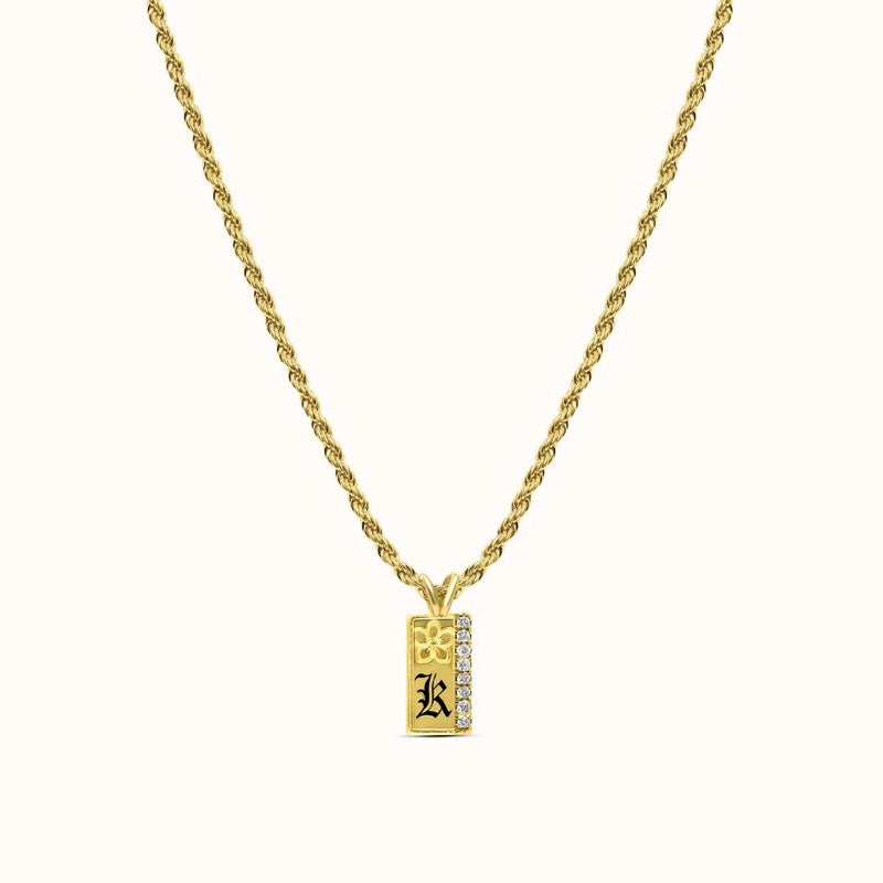 10mm Mini Pu’uwai Heirloom Initial Necklace (Hulali Version)