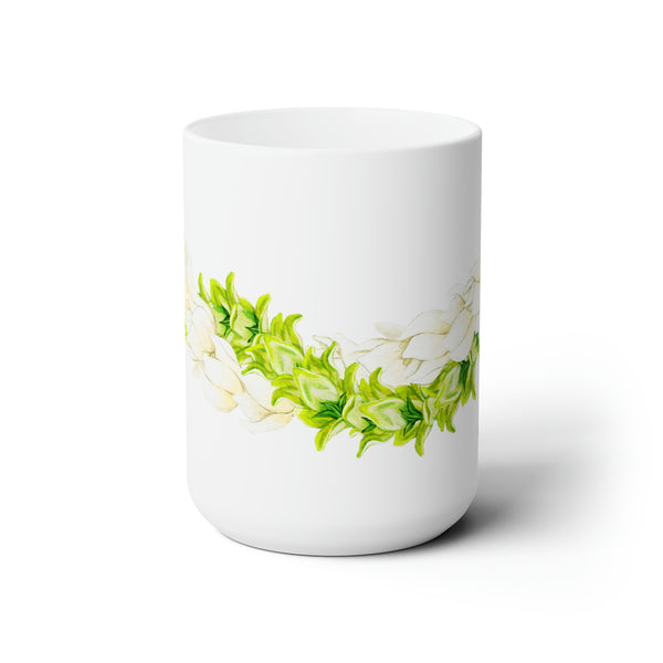 Pakalana + Pikake Twist Lei Ceramic Mug (15oz)