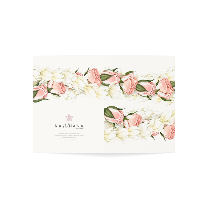 Blank Rosebud + Pikake Lei Greeting Card