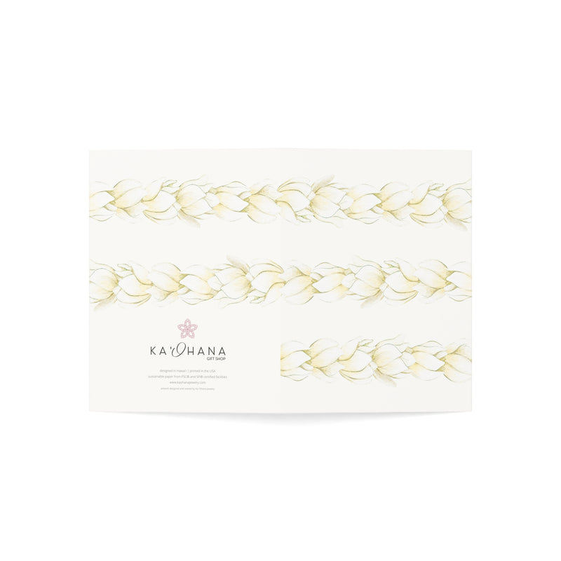 Blank Pikake Lei Greeting Card