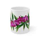 Purple Orchid + Ti-Leaf Strand Ceramic Mug (11oz)