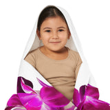 Purple Orchid Lei Youth Hooded Towel