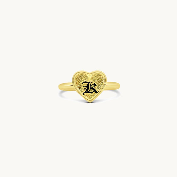 11mm Malia Heirloom Initial Heart Ring