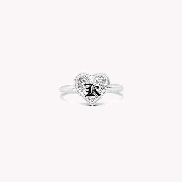 11mm Malia Heirloom Initial Heart Ring