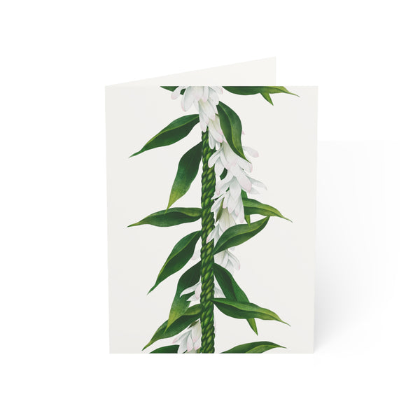 Blank Ti Leaf + Tuberose Lei Greeting Card