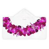 Purple Orchid Lei Youth Hooded Towel