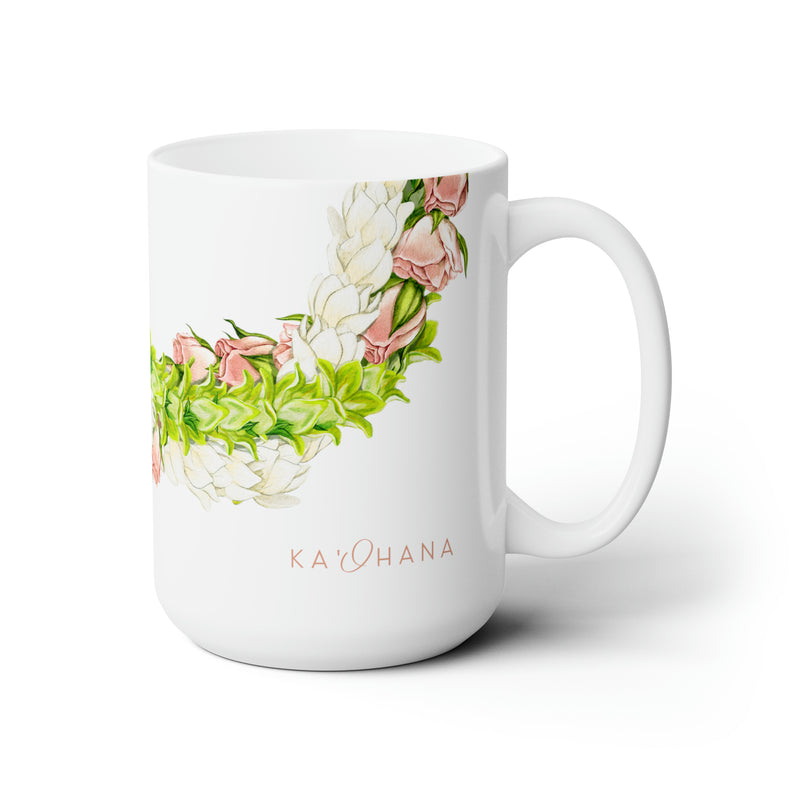 Pakalana, Rosebud, + Pikake Lei Ceramic Mug (15oz)