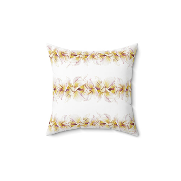 Double-Sided Plumeria Lei Square Pillow