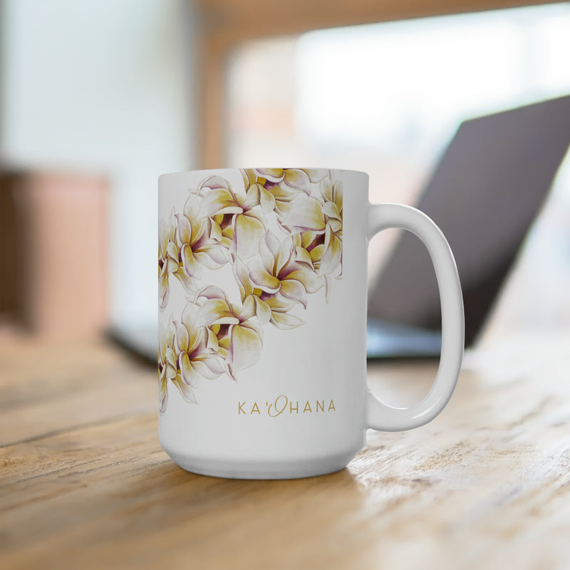 Plumeria Lei Ceramic Mug (15oz)