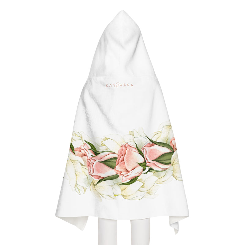 Rosebud + Pikake Twist Lei Keiki Hooded Towel