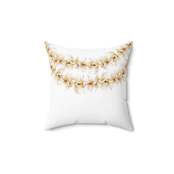 Double-Sided Plumeria Lei Square Pillow