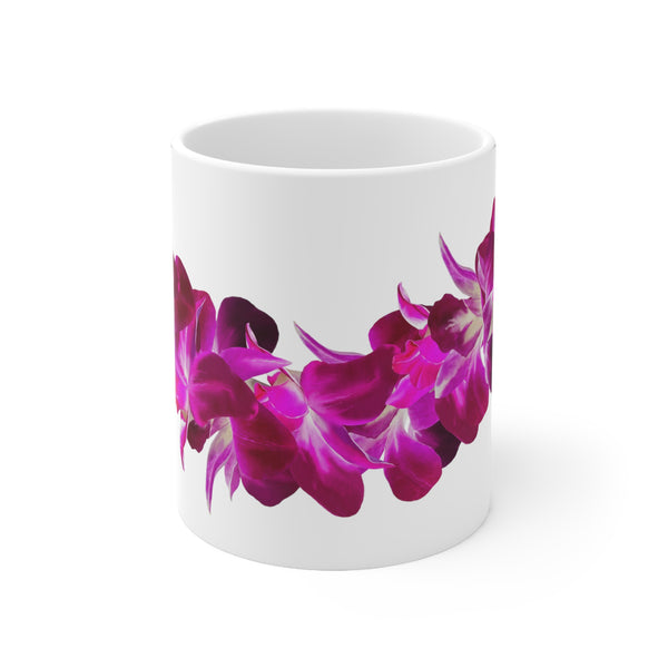 Purple Orchid Lei Ceramic Mug (11oz)