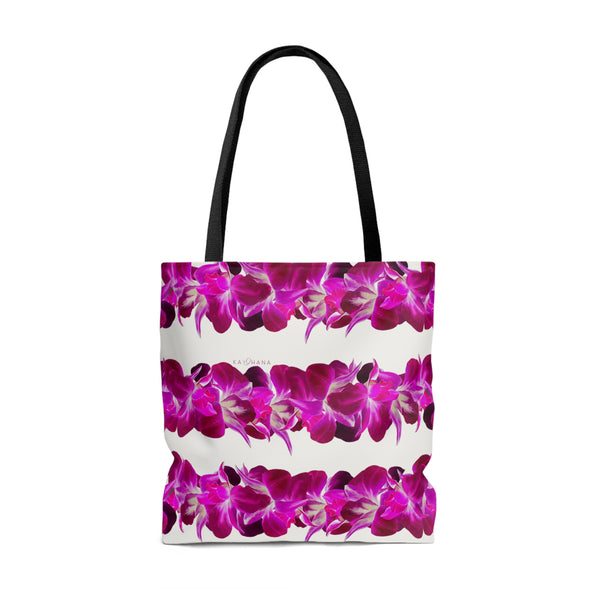 Purple Orchid Lei Tote Bag