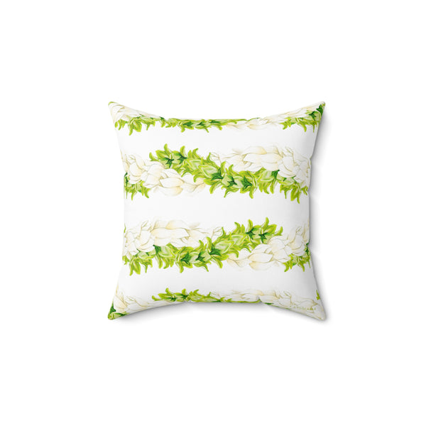 Double-Sided Pakalana + Pikake Twist Lei Square Pillow