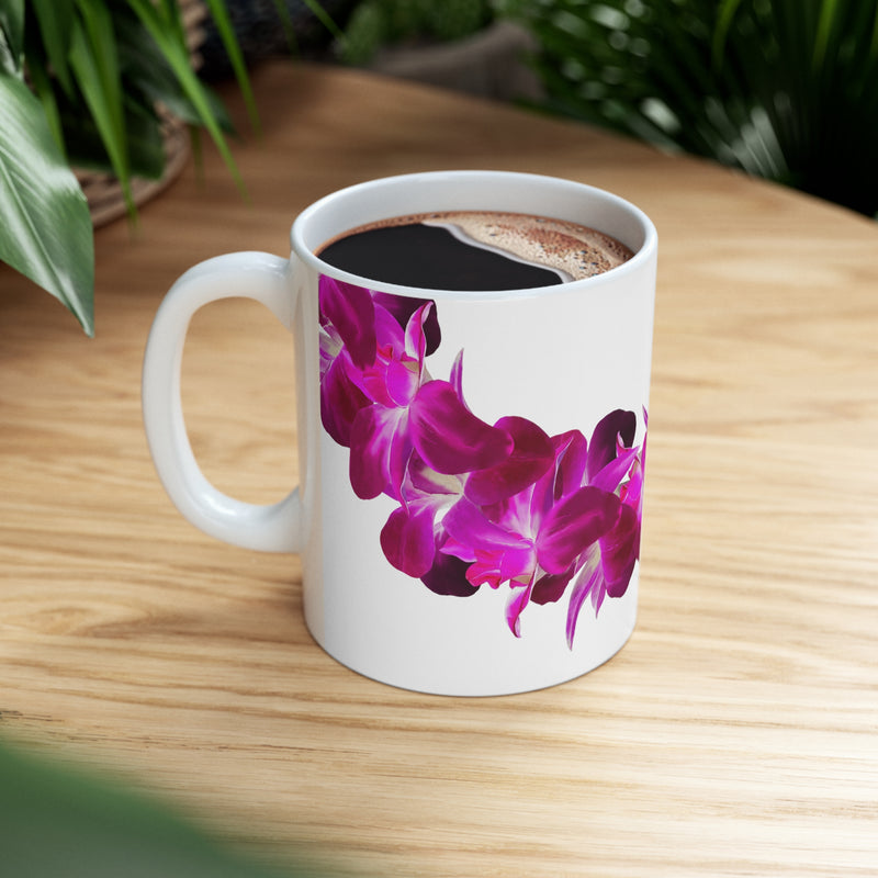 Purple Orchid Lei Ceramic Mug (11oz)