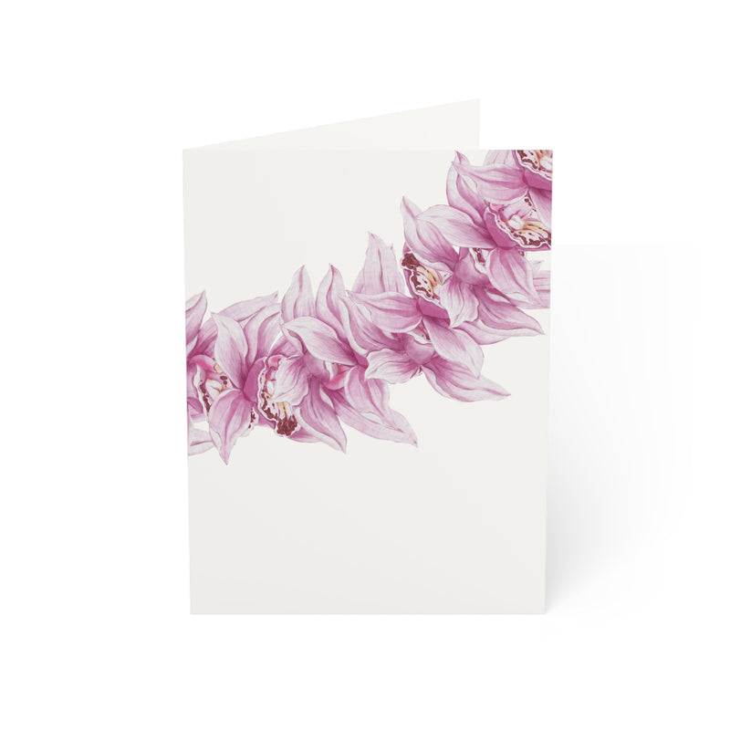 Pink Orchid Lei Greeting Card