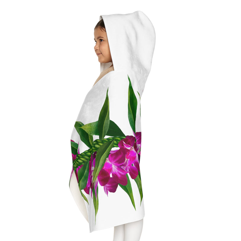 Ti-Leaf + Purple Orchid Strand Keiki Hooded Towel