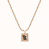 20mm Maile Heirloom Initial Plate Necklace