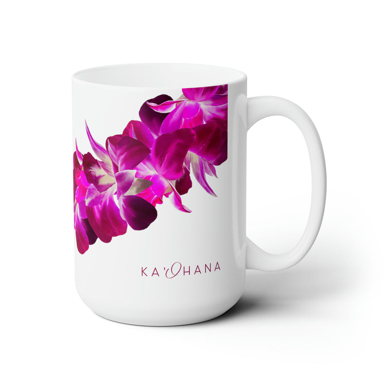 Purple Orchid Lei Ceramic Mug (15oz)