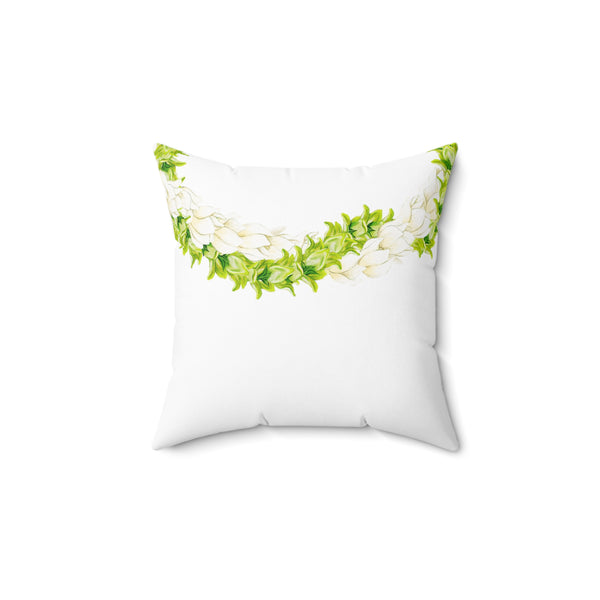 Double-Sided Pakalana + Pikake Twist Lei Square Pillow