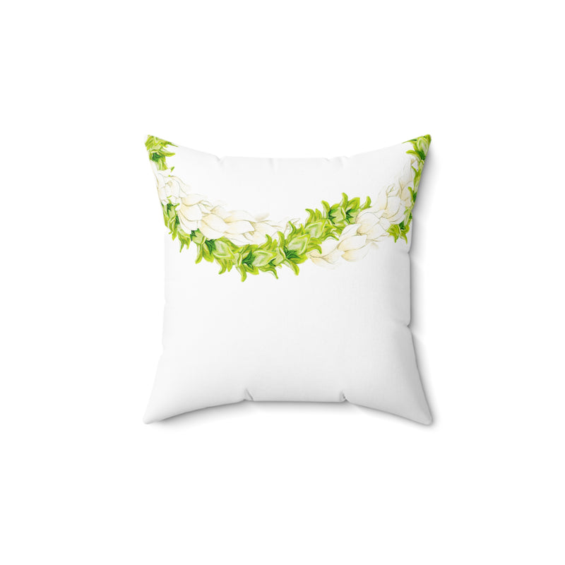 Double-Sided Pakalana + Pikake Twist Lei Square Pillow