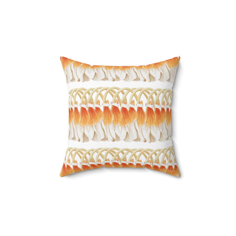 Double-Sided Orange Ginger Lei Square Pillow