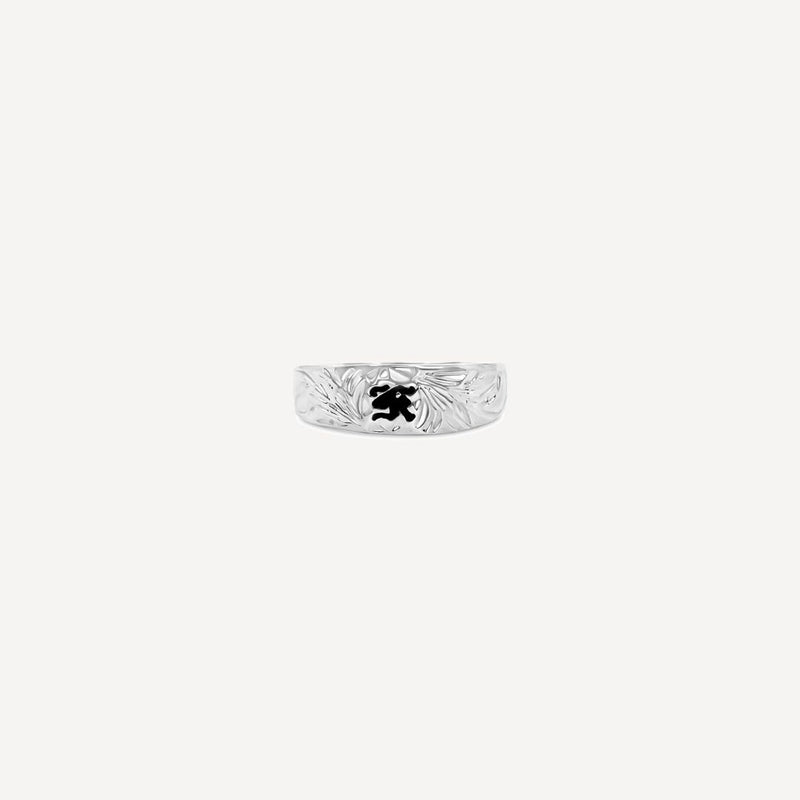 6mm Heirloom Initial Tapered Ring (14k Solid Gold) [Sizes 10-14]