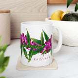 Purple Orchid + Ti-Leaf Strand Ceramic Mug (11oz)