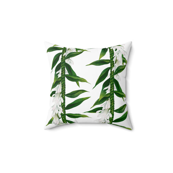 Double-Sided Tuberose + Ti-Leaf Lei Square Pillow