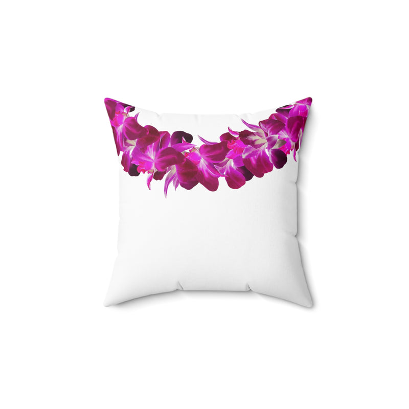Double-Sided Purple Orchid Lei Square Pillow