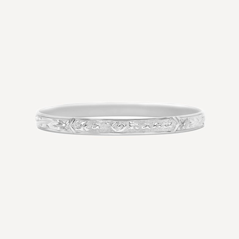 6mm Personalized Heirloom Bangle (10k Solid Gold)