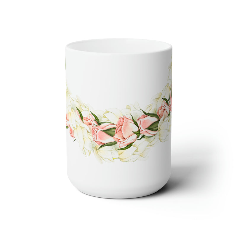 Rosebud + Pikake Twist Lei Ceramic Mug (15oz)