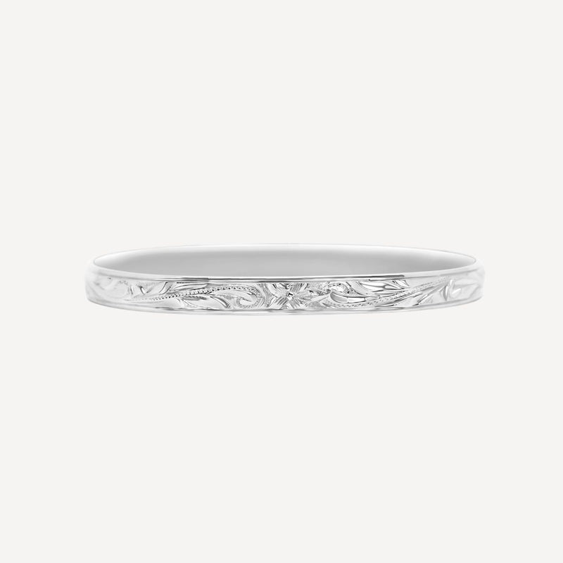 6mm Personalized Heirloom Bangle (10k Solid Gold)
