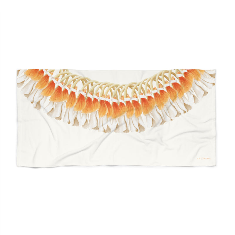 Orange Ginger Lei Beach Towel