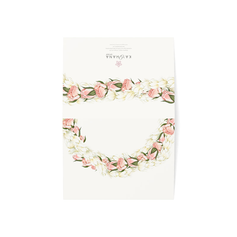 Blank Rosebud + Pikake Lei Greeting Card