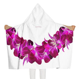 Purple Orchid Lei Youth Hooded Towel