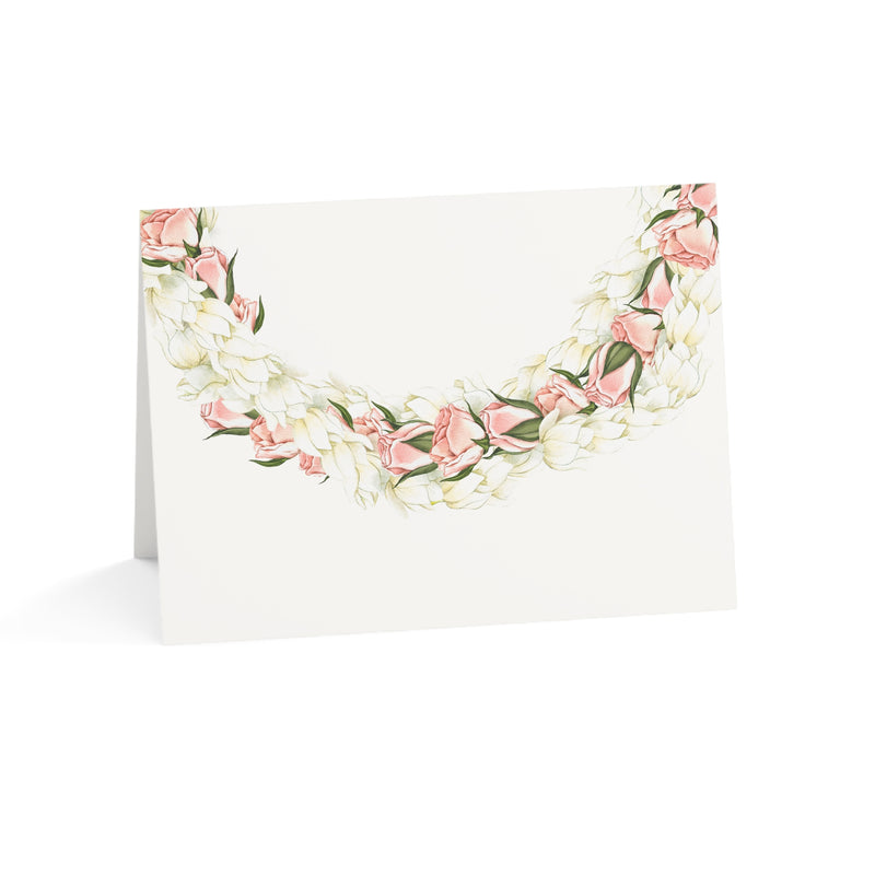 Blank Rosebud + Pikake Lei Greeting Card