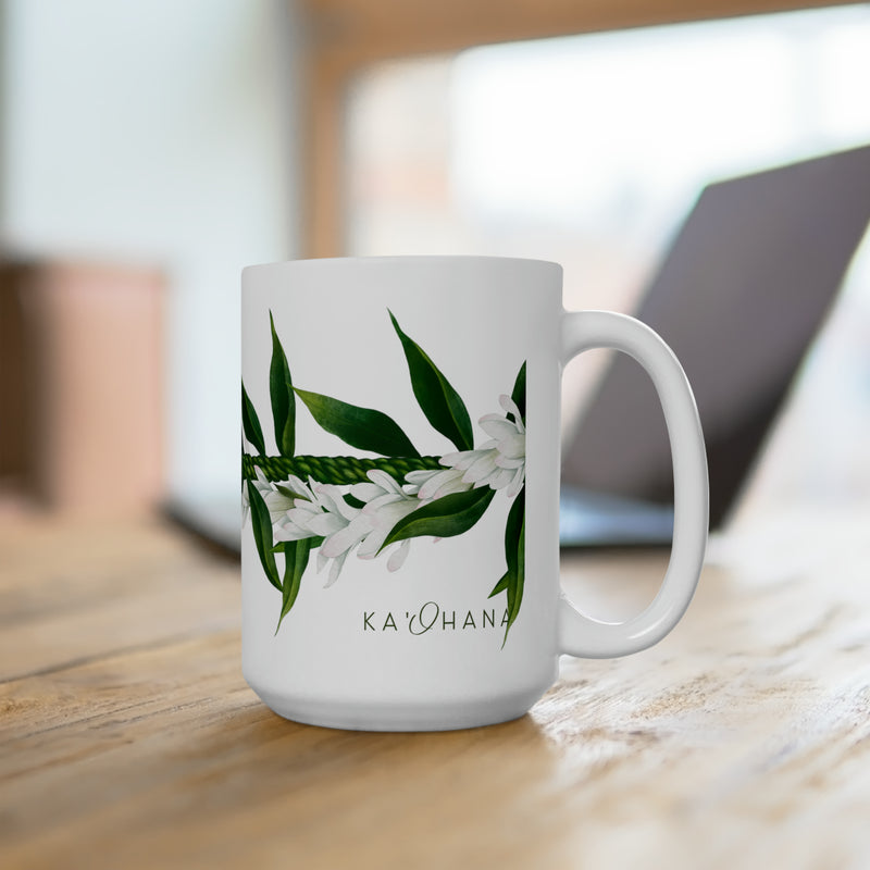 Ti Leaf + Tuberose Lei Ceramic Mug (15oz)