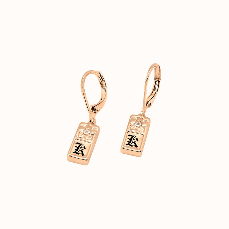 Pu’uwai Heirloom Mini Plate Initial Earrings