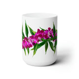 Purple Orchid + Ti Leaf Twist Lei Ceramic Mug (15oz)