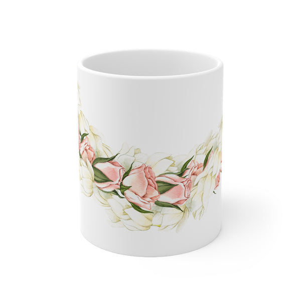 Rosebud + Pikake Twist Lei Ceramic Mug (11oz)