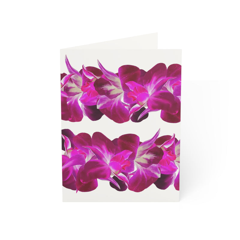 Blank Purple Orchid Lei Greeting Card