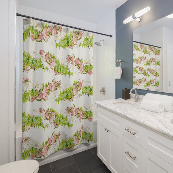 Pakalana, Rosebud, + Pikake Twist Shower Curtains