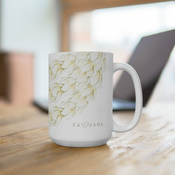Pikake Lei Ceramic Mug (15oz)