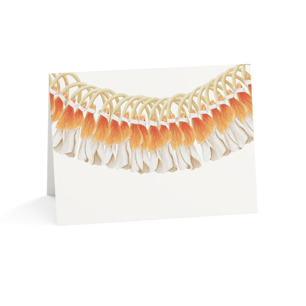 Blank Orange Ginger Lei Greeting Card