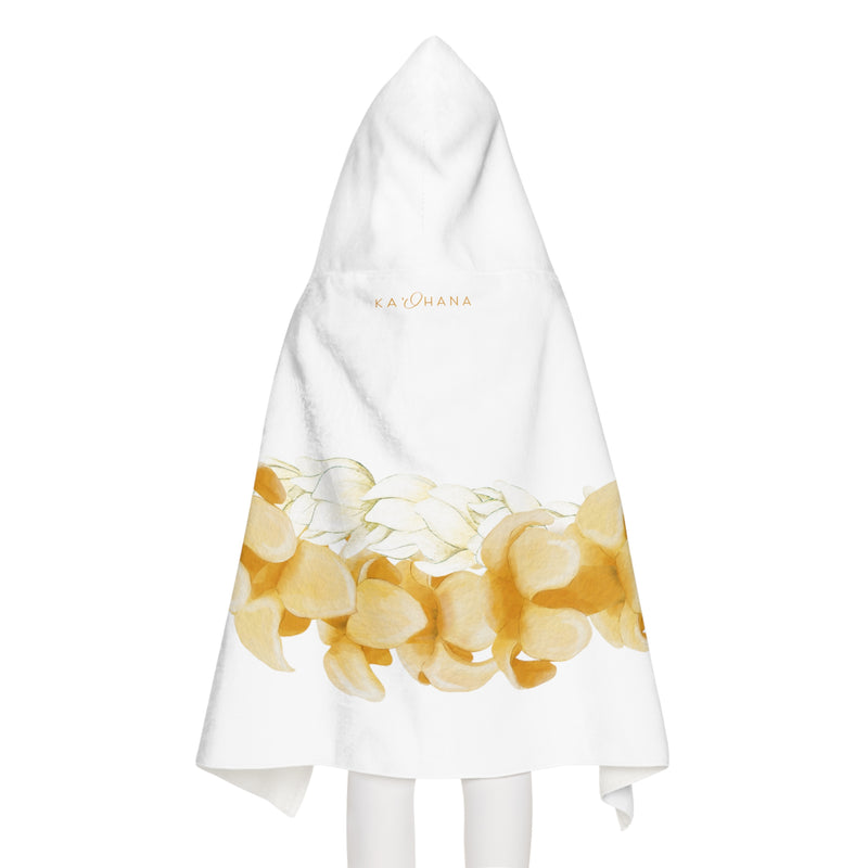 Puakenikeni + Pikake Twist Lei Keiki Hooded Towel